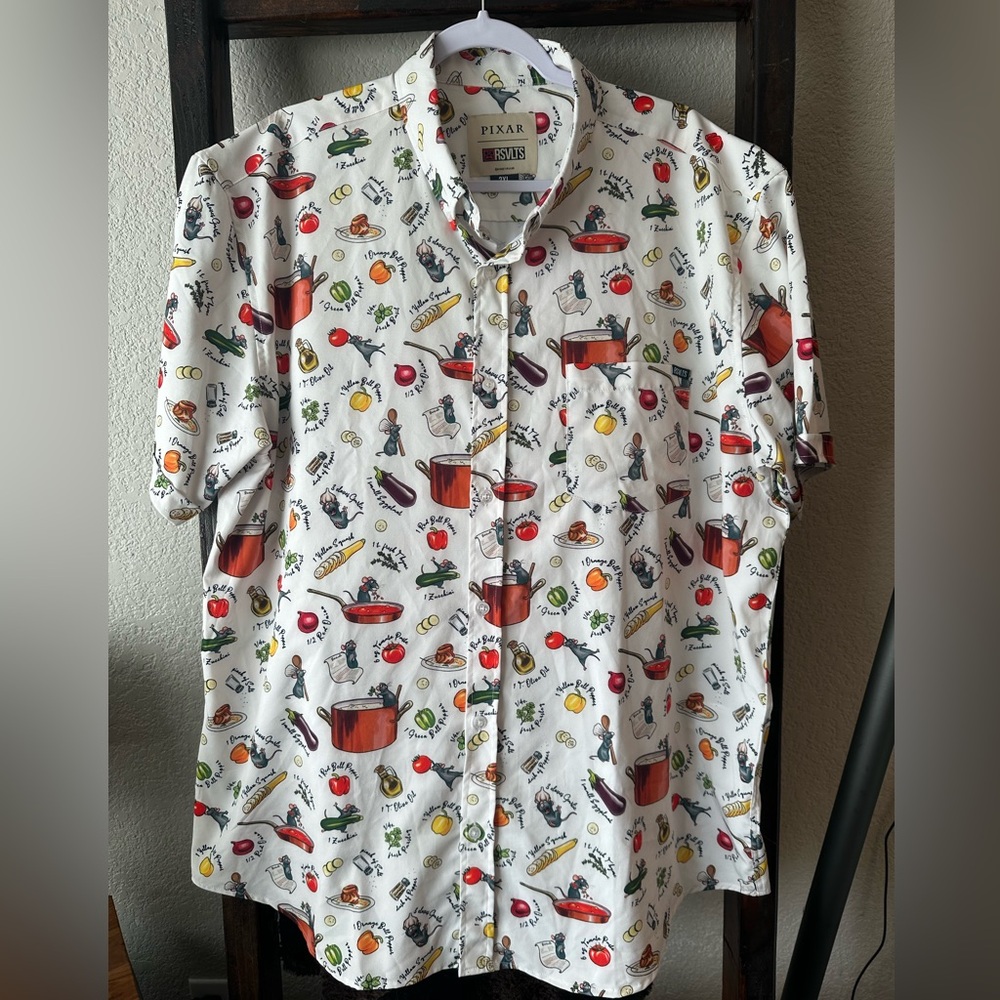 RSVLTS men’s XXL DISNEY AND PIXAR RATATOUILLE "BON RAT-PÉTIT" short sleeve